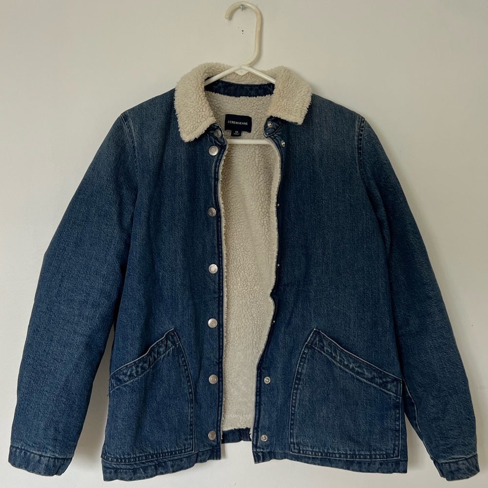 JCrew fleece lined jean jacket Size XS Women’s